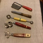 Vintage Can Opener, Knife Sharpener, Picker, Crinkle Cutter, Melon Cutter — photo 1