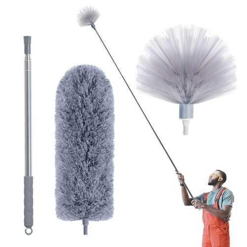 Cobweb Duster with Extension Pole, Spider Web Brush & Ceiling Cleaning Kit, 1...