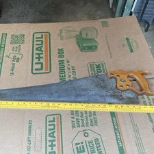 DISSTON D-8 (PRE 1928) SKEW BACK TAPERED 10PPI  CRUCIBLE BLADE +APPLE WOOD HDL