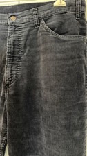 Mens Vintage 1960's Levi White Tag/ Black Lettering Black Corduroys 37 W X31 L