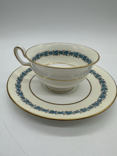 Wedgwood Coffee Tea Cup & Saucer Set Bone China Appledore Green Mark England - Picture 6 of 9