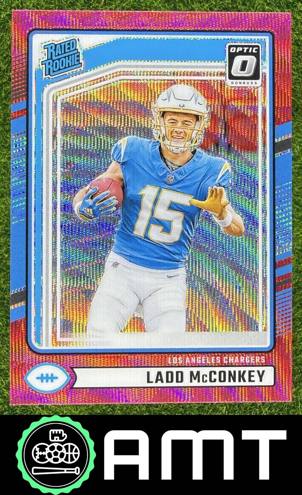 Ladd McConkey Panini Donruss #328 Preview Red Wave Optic