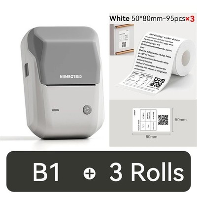 NIIMBOT B1 Bluetooth Thermo Etikettendrucker 2 Zoll Tragbarer Aufkleber Maker