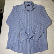 Tommy Hilfiger Shirt Mens Large Blue Long Sleeve Button Up Regular Fit Stretch