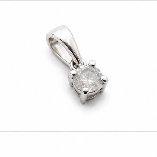 925 Sterling Silver 1.4ct Cloud Diamond Solitaire Necklace Pendant Gift 0.5g image 2