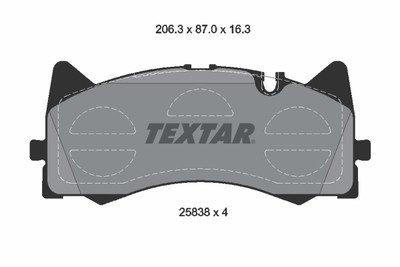 Textar 2583801 brake pad set, disc brake for Mercedes-Benz