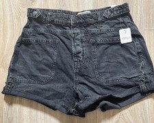 NWT Free People We The Free Palmer Rolled Black Shorts, Waist 30, Size 10