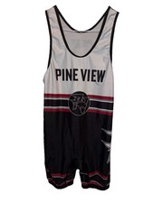 HIGH SCHOOL MENS WRESTLING COMPETITION SUIT SINGLET MEDIUM PINE VIEW PANTHERS M