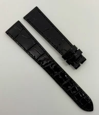 Patek Philippe 18mm x 14mm Shiny Black Alligator Watch Strap B A69 Authentic OEM
