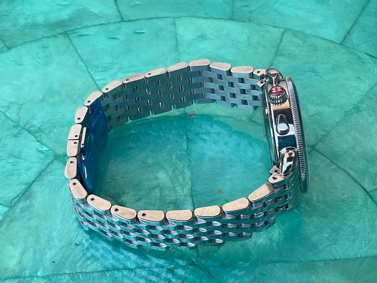 NEW Michele Silver Sporty Sport Sail Diamond Chronograph Watch MWW01C000141 NIB Michele Sport Sail Diamond Mother of Pearl Steel Women main image 2