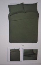 Habitat Polycotton Duvet Set Double - Cool Khaki