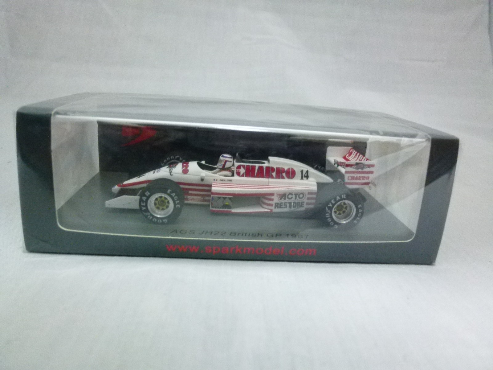 Spark 1:43 F1 AGS JH22 #14 Pascal Fabre British GP 1987 S7235 Diecast Model Car