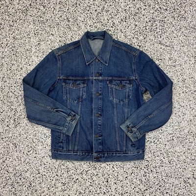 Levi's Sample Denim Stock Trucker Jacket Size Medium Blue Big E