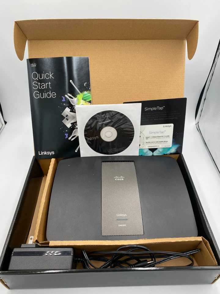 Linksys EA6300 Smart WLAN Router AC1200 Dual-Band Gigabit mit Box Handbuch & Strom - Bild 2 von 4