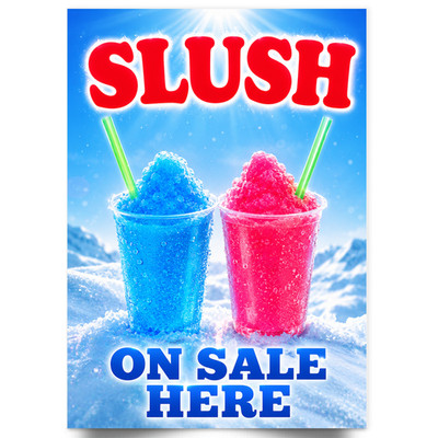 Slush Getränke hier verkauft Outdoor Schild Eis Slush Getränke Fenster Werbung Poster