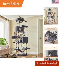 Spacious 81.1-Inch Multi-Level Cat Tower with Plush Condos  14 Scratching Zones
