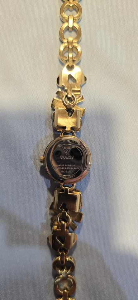 NWT GUESS $125 Swarovski Crystal Gold Daisy Bracelet Womens Watch U12627L1 FS - Image 3 of 4