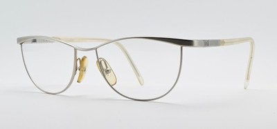 Starck Eyes Mikli Glasses Frame 18084 Bioop S Silver Satin Oval Cat 360° Temples