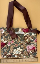 Longaberger Homestead Small Quilted Floral Fabric Tote Bag Fall Colors