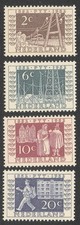 MNH 1952 Netherlands  Postage Stamp Set, Scott #336** to #339**