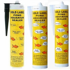 Gold Label Pond & Aquarium Sealer Waterproof Sealant 290ml Black Clear White