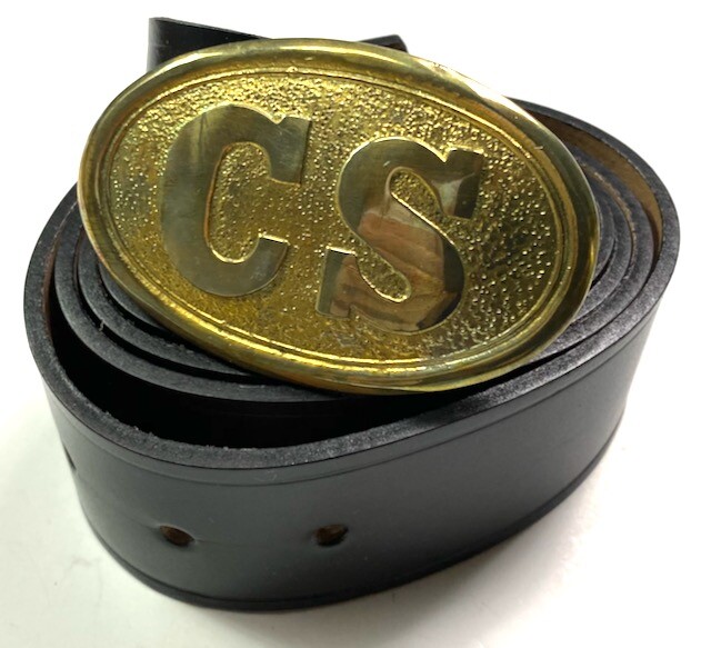CIVIL WAR CS CONFEDERATE ENLISTED FIELD BELT & BUCKLE- SIZE 2 (FITS 46-42 INCH)