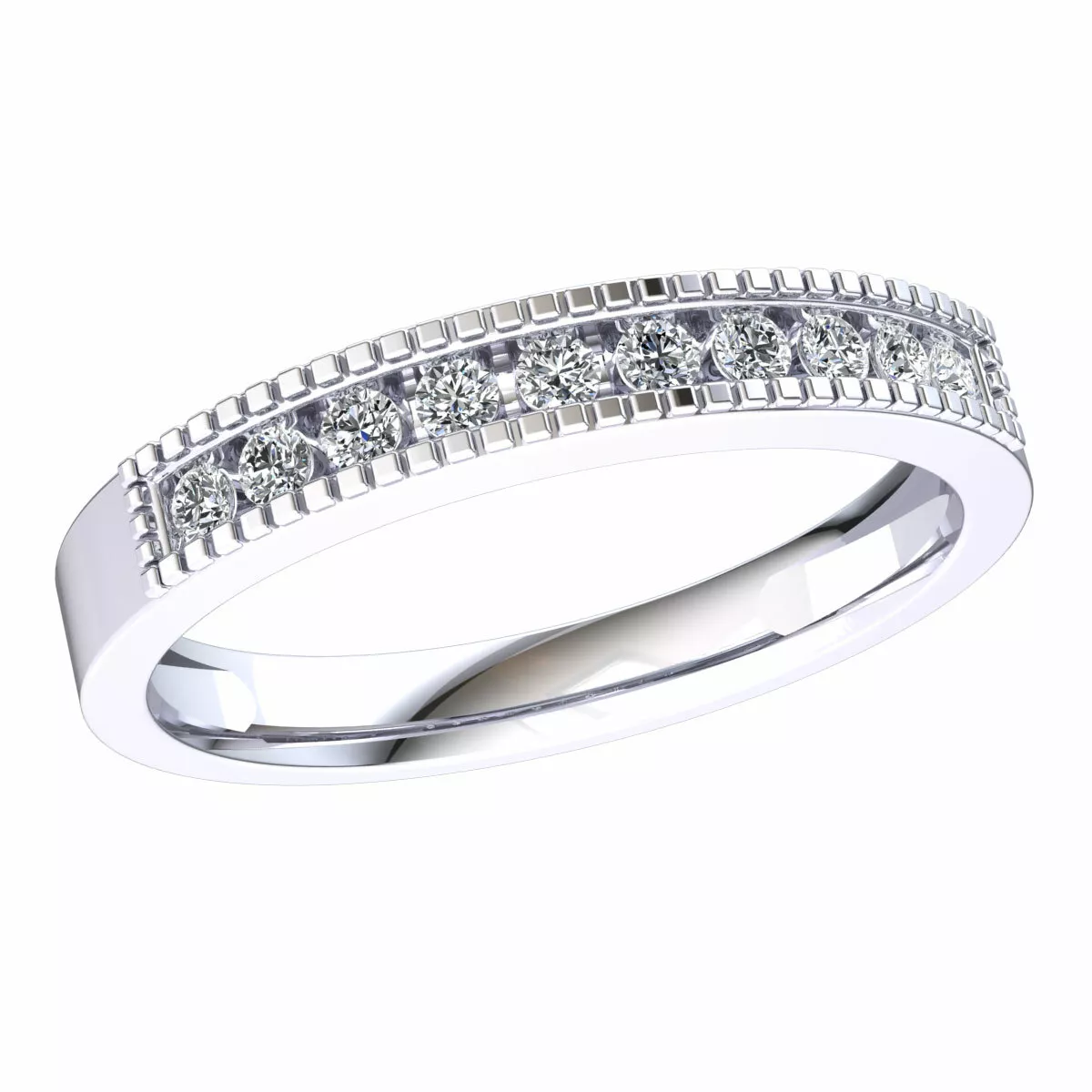 Milgrain Channel Set Diamond Wedding Band Ring 0.20ctw Solid 10k Gold | eBay