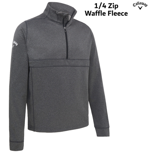 CALLAWAY GOLF PULLOVER MENS GOLF JUMPER 1/4 ZIP GOLF TOP WAFFLE FLEECE