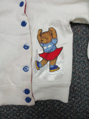 Vintage Hanes Her Way for Girls White Button-Down Sweatshirt Applique Size 5T - Picture 2 of 5
