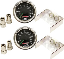 2 Airmaxxx Dual Needle Gauges 200 Psi Black Face 14 Air Ride Suspension Syste 2 Airmaxxx Dual Needle Gauges 200 Psi Black Face 14 Air Ride Suspension Syste