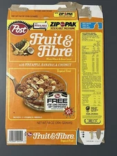 1988 Post Fruit & Fibre Pineapple, Bananas, Coconut - ZIP PAK-AT&T  Wake Up Club