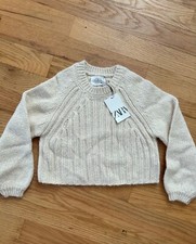 Zara Girls 11-12yr Knit Sweater Neutral Ivory Beige - Great Buy 