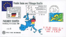 PE217 FDC Parlement européen "Première Session avec l'Allemagne Réunifiée" 1990