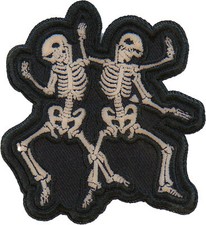 Dancing Skeletons Patch Embroidered - 3x3 inch - P7441