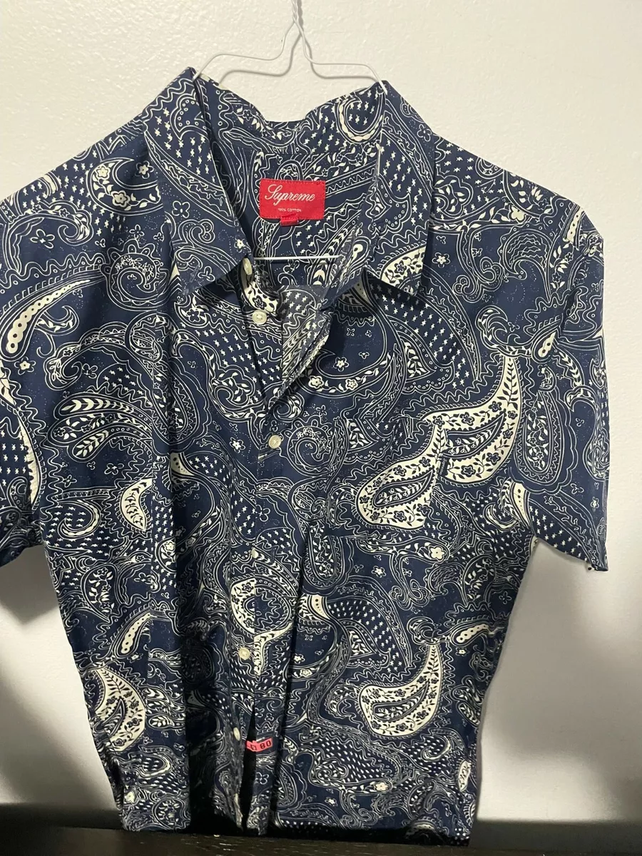 Mens supreme Paisley button down T sz Lg BNWOT | eBay