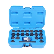 22 Pcs NEW Universal Locking Lug Nut Master Key Set Wheel Lock Removal Tool US