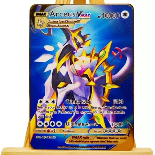 NEW Pokémon 10000point Metal Cards TCG Arceus VMAX Golden Pokemon Gifts For  Kids