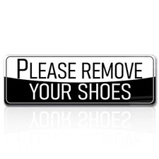 9"x3" Please Remove Your Shoes Sign Self-adhesive Door Wall Window Signage fo...