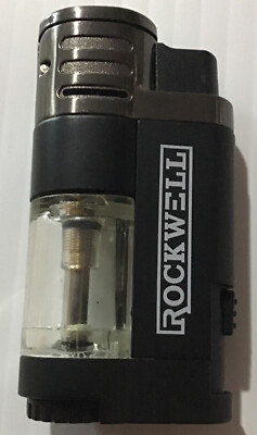 Rockwell Quad Torch Cigar Lighter w/Hidden Punch Gunmetal/Black-Brand New