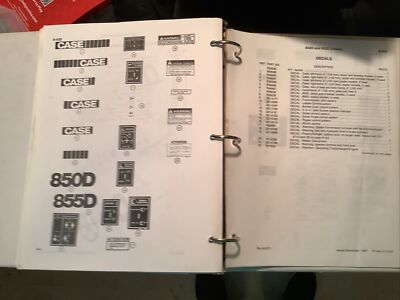 Case 850D 855D Crawler Parts Catalog Bur 8-2071 | eBay