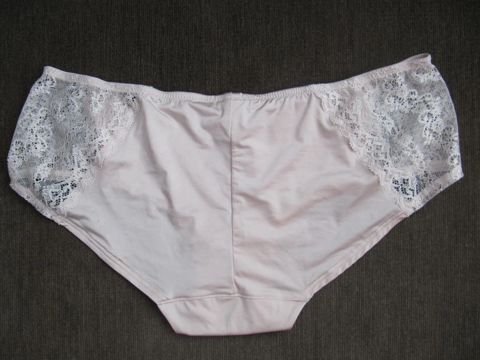 NWT FELINA 730002 "Simone" Low Rise, Nylon With Lace Hipster Boyshorts, Beige, L - Image 3 of 4