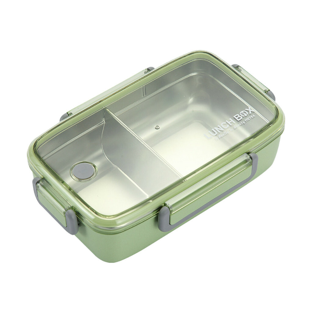 Stainless Steel 2 Compartment Insulation Lunch Bento Box Food Container