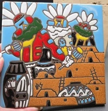 Earthtones Clay Decor Tile Made in Tucson Arizona Kachinas Mystique Trivet