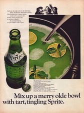 1966 Sprite Print Ad Christmas Punch Mix Up A Merry Bowl