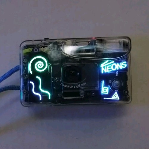 GoPhotos Neons Transparent Designer 35mm Film Camera With A 27mm Wide Angle Lens - Picture 16 of 18