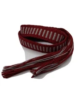 SALE!! 3292102Powder horn strap belt red & gray bars cotton 30" x 7/8"