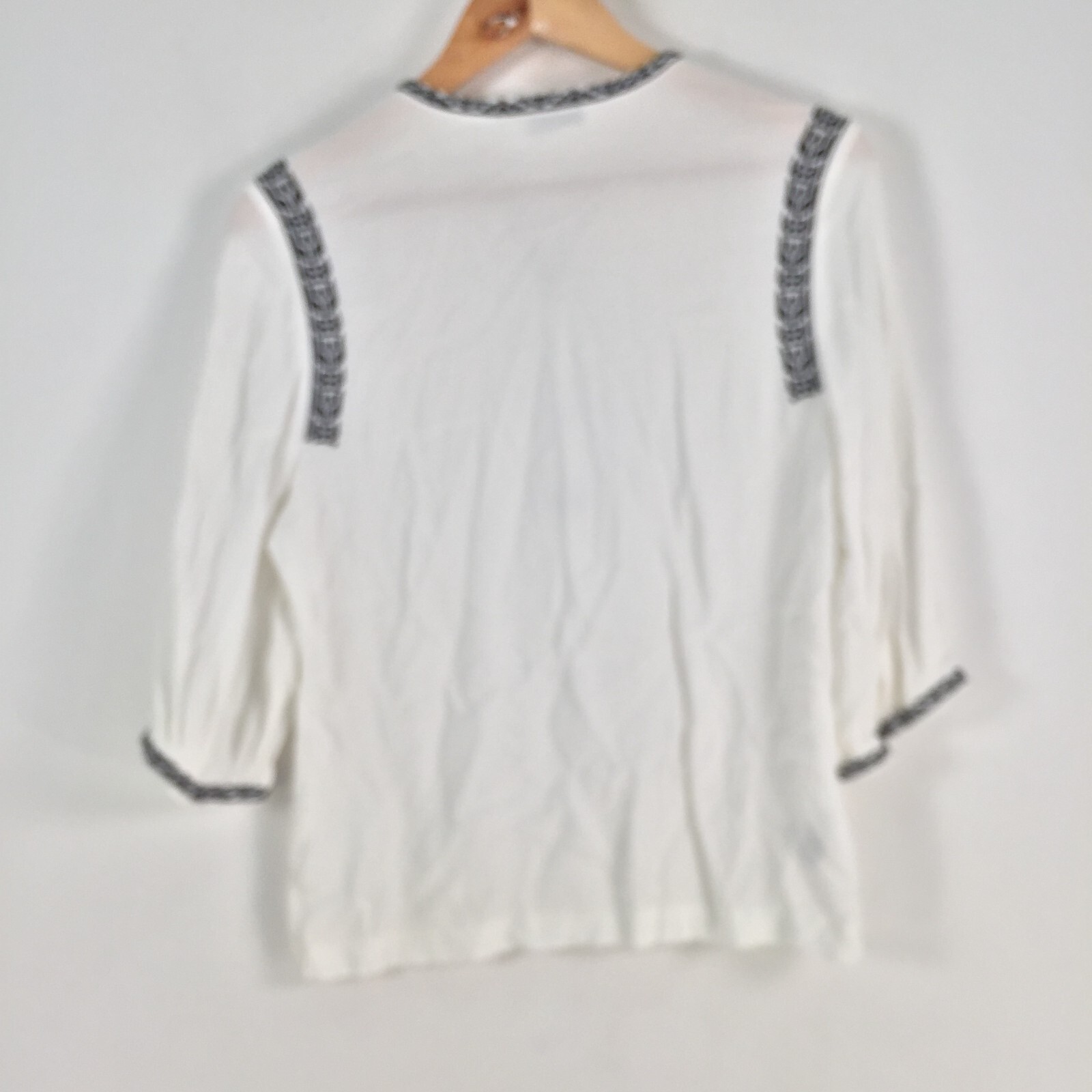 Country ROad womens blouse top size XS white 3/4 sleeve viscose 069032 - Picture 6 of 9