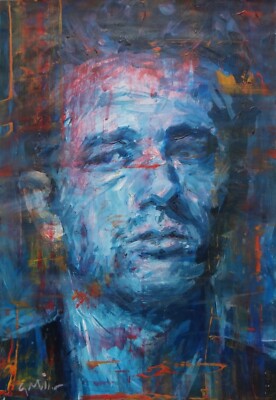 GERRY MILLER-Originalkunstwerk ''James Dean ''.Acrylfarbe auf Papier.28x40cm.