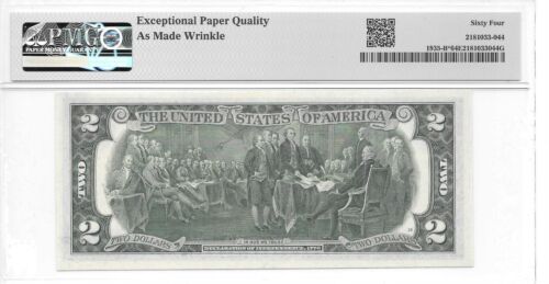 1976* New York Star (B* Block) $2 FRN PMG 64 EPQ Choice Uncirculated - Picture 2 of 4