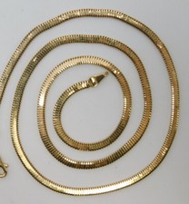 Solid 18K Yellow Gold Filled TARNISH-FREE 20" 4mm Flat Snake Chain Necklace B764